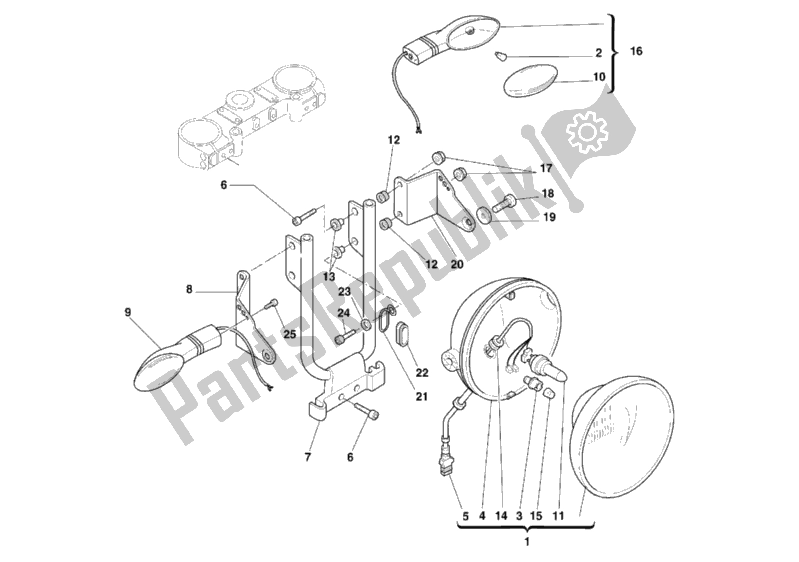 Tutte le parti per il Faro del Ducati Monster 900 2000