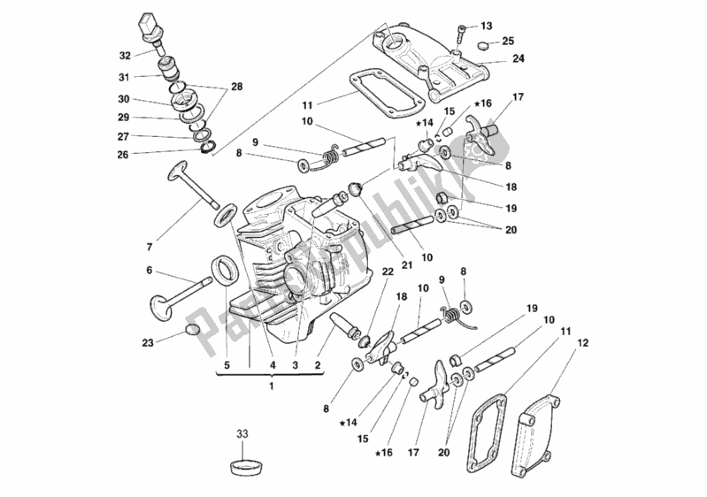 Tutte le parti per il Testata Orizzontale del Ducati Monster 900 2000