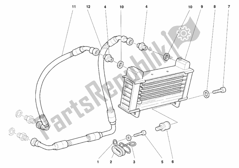 Tutte le parti per il Radiatore Dell'olio del Ducati Monster 900 2000