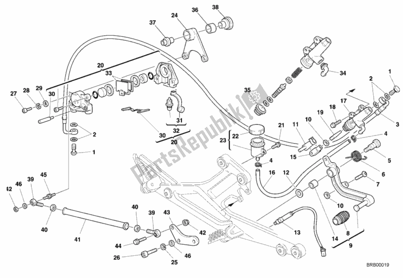 Todas las partes para Sistema De Freno Trasero M900special de Ducati Monster 900 2000