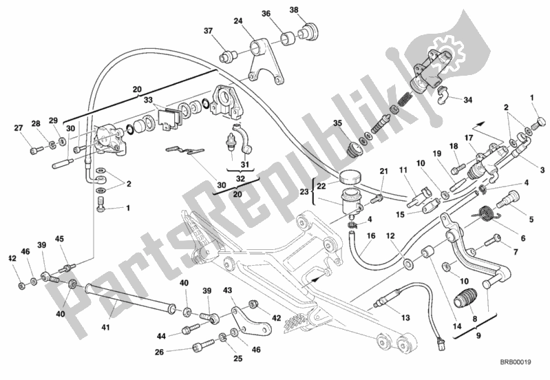Todas las partes para Sistema De Freno Trasero M900special de Ducati Monster 900 2000