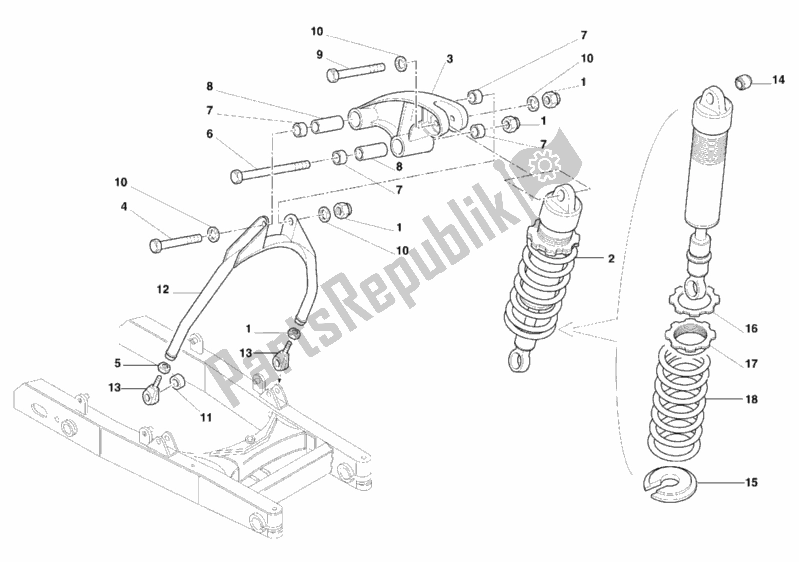 Todas las partes para Amortiguador Trasero de Ducati Monster 900 2000