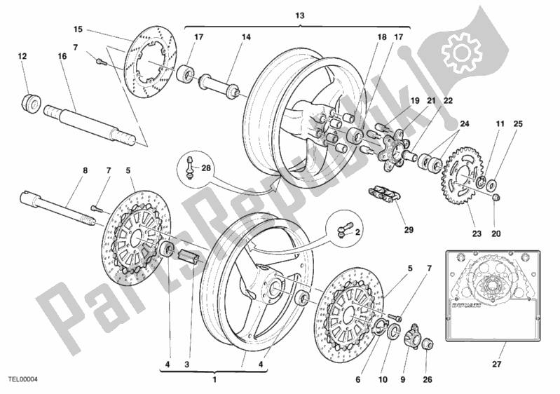 Todas las partes para Ruedas de Ducati Monster 900 2000