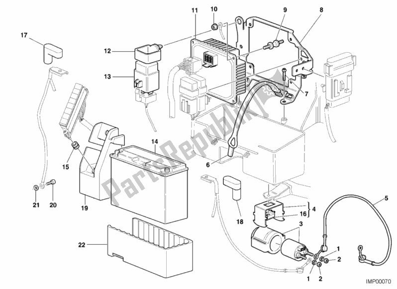 Alle onderdelen voor de Accu van de Ducati Monster 900 2001