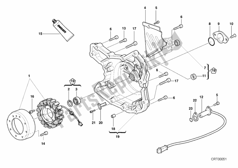 Toutes les pièces pour le Couvercle De Générateur du Ducati Monster 900 2001