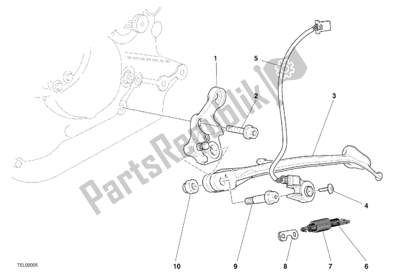 Tutte le parti per il Cavalletto Laterale del Ducati Monster 900 2001