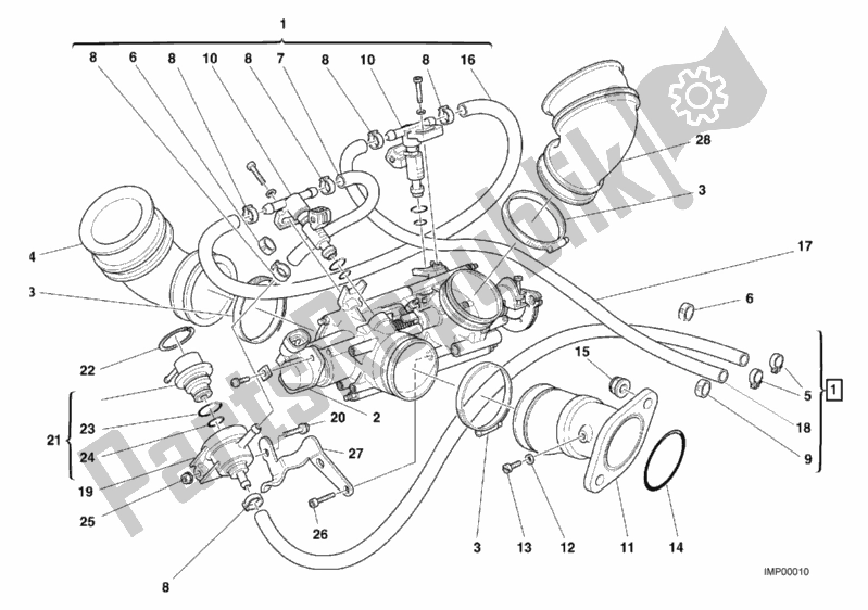 Todas as partes de Corpo Do Acelerador do Ducati Monster 900 2001