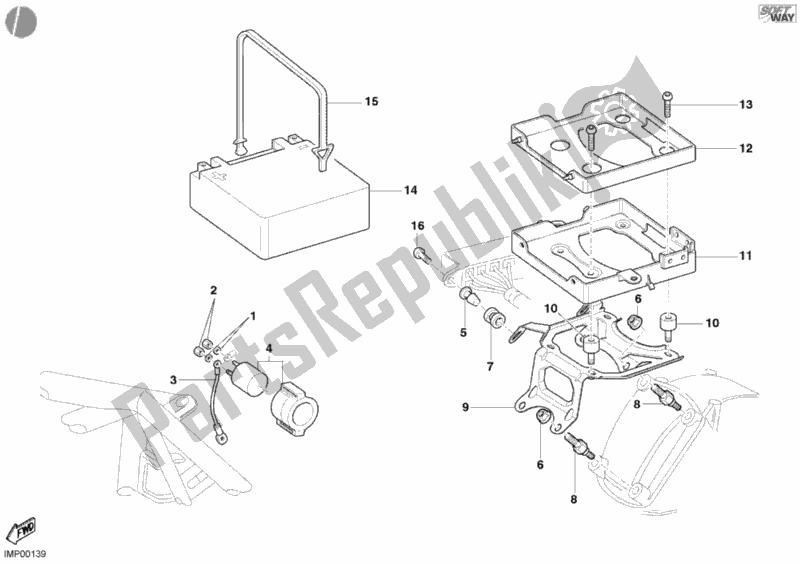 Tutte le parti per il Batteria del Ducati Monster 900 2002