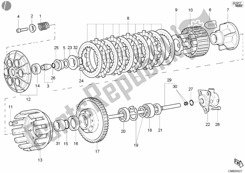 Alle onderdelen voor de Koppeling van de Ducati Monster 900 2002