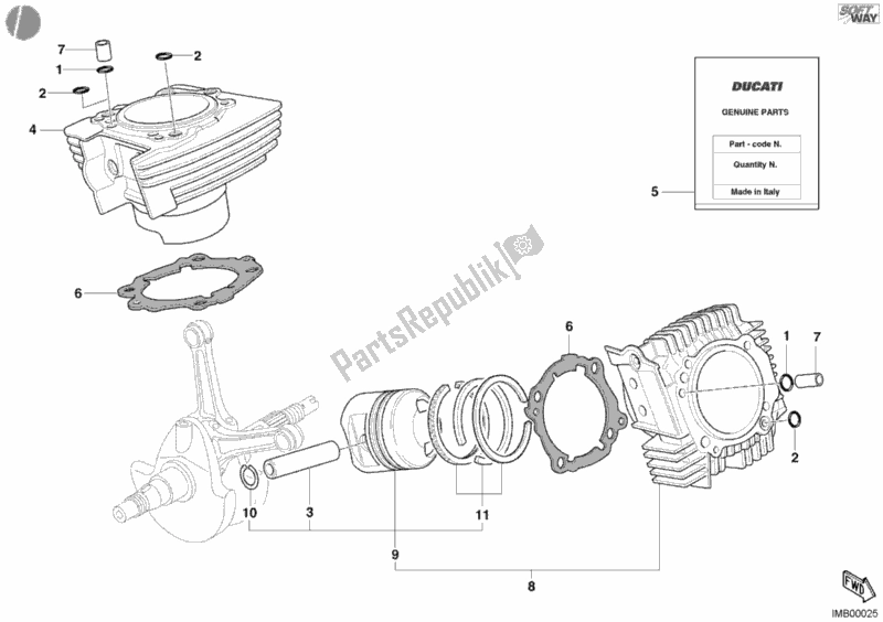 Todas las partes para Cilindro - Pistón de Ducati Monster 900 2002