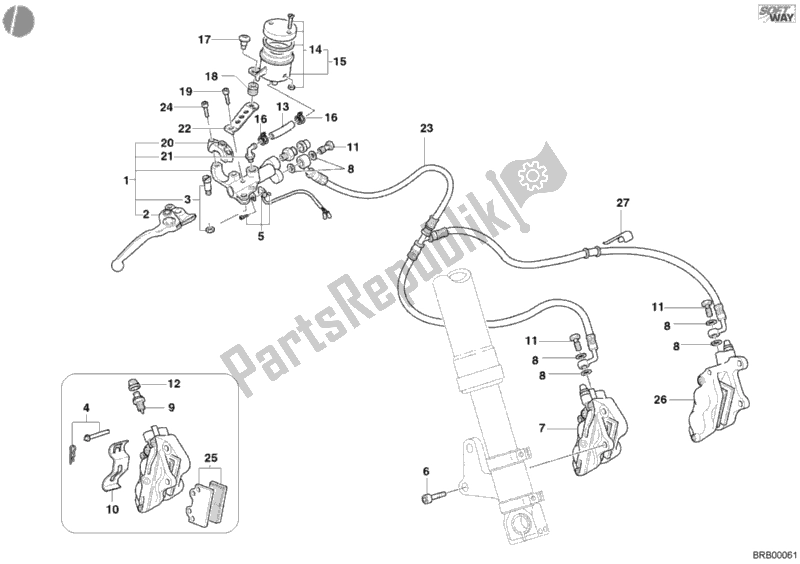 Todas as partes de Sistema De Freio Dianteiro do Ducati Monster 900 2002
