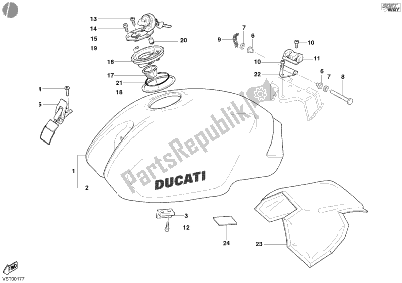Wszystkie części do Zbiornik Paliwa Ducati Monster 900 2002