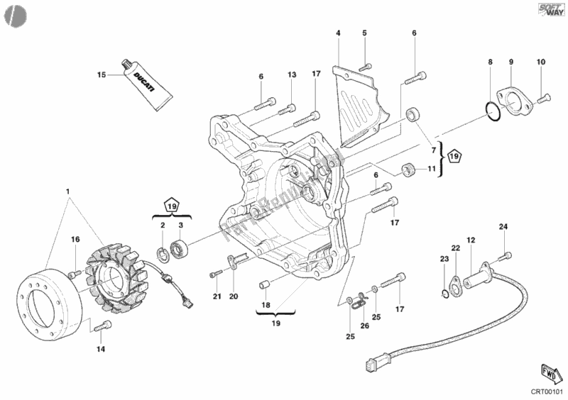 Alle onderdelen voor de Generator Deksel van de Ducati Monster 900 2002
