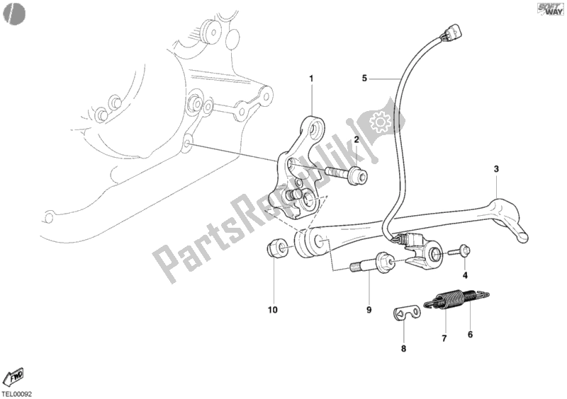 Todas as partes de Suporte Lateral do Ducati Monster 900 2002