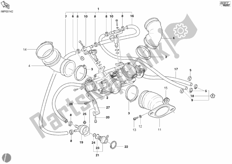 Wszystkie części do Korpus Przepustnicy Ducati Monster 900 2002