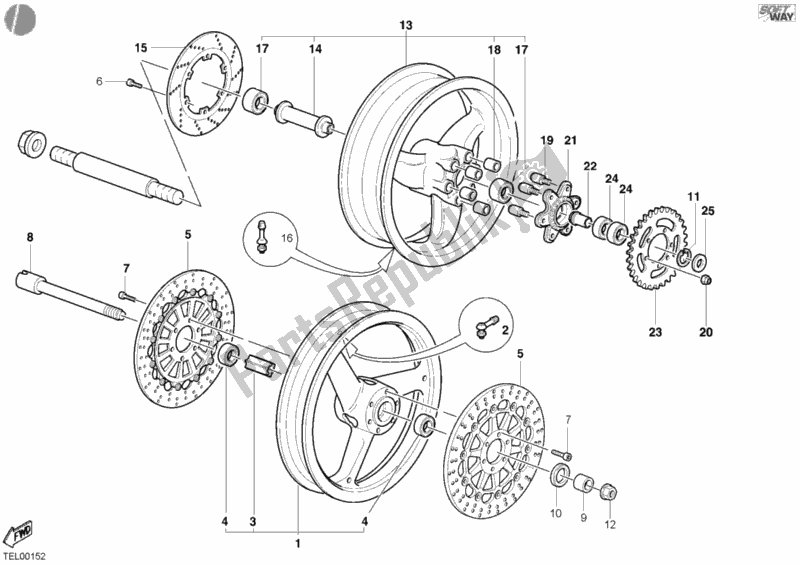 Todas las partes para Ruedas de Ducati Monster 900 2002