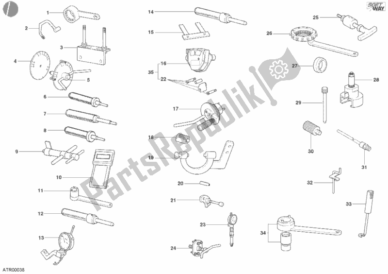 Tutte le parti per il Attrezzi Di Servizio Dell'officina, Motore del Ducati Monster 900 2002