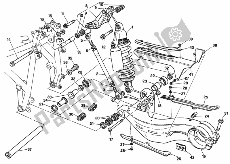 Tutte le parti per il 030 - Ammortizzatore Posteriore del Ducati Superbike 916 1994