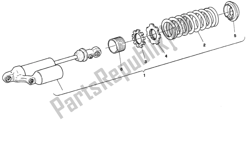 Tutte le parti per il 130 - Ammortizzatore Posteriore del Ducati Superbike 916 1994