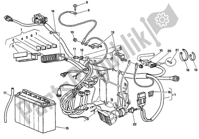 Alle onderdelen voor de Batterij Dm 003097> van de Ducati Superbike 916 1994