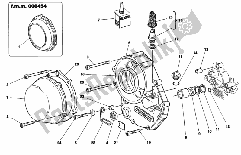 Tutte le parti per il Coperchio Frizione del Ducati Superbike 916 1994