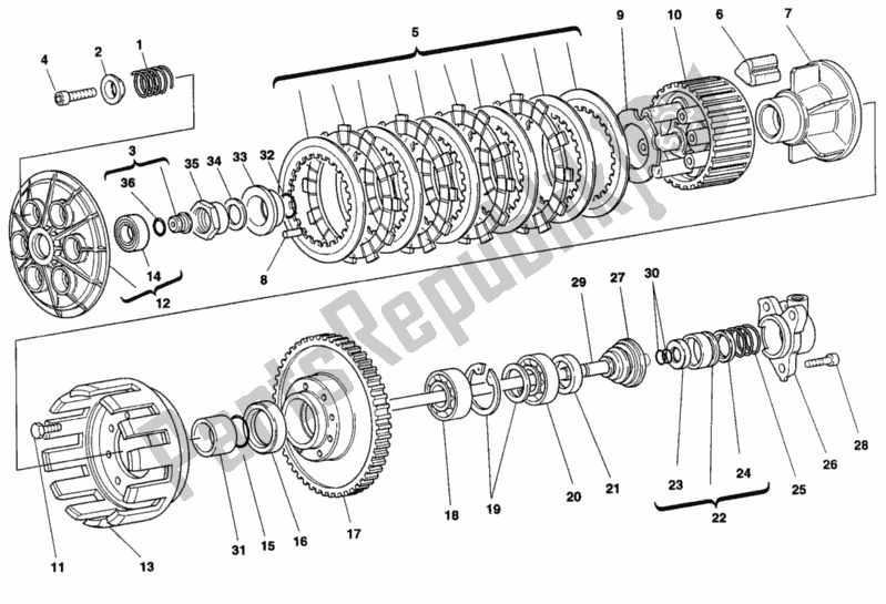 Tutte le parti per il Frizione del Ducati Superbike 916 1994