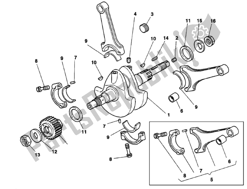 Tutte le parti per il Albero Motore 003998> del Ducati Superbike 916 1994