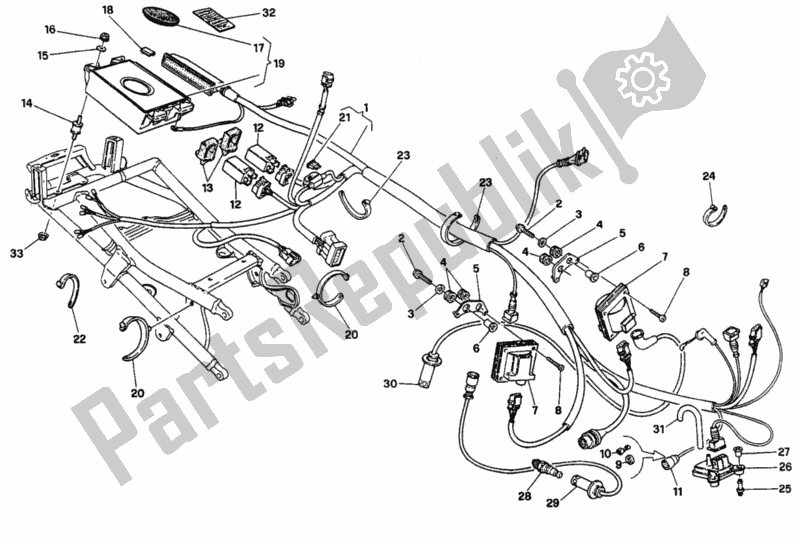 Tutte le parti per il Centralina Controllo Motore Dm 003097> del Ducati Superbike 916 1994