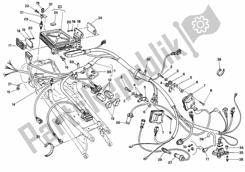 Alle onderdelen voor de Motorregeleenheid Sp van de Ducati Superbike 916 1994