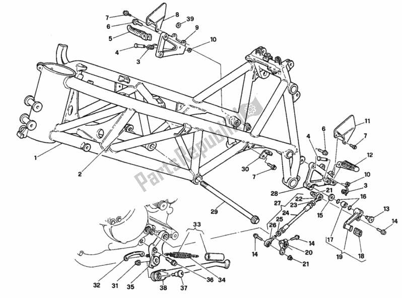 Tutte le parti per il Telaio del Ducati Superbike 916 1994