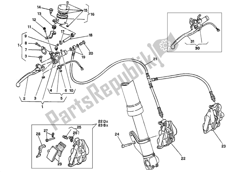 Todas las partes para Sistema De Freno Delantero de Ducati Superbike 916 1994