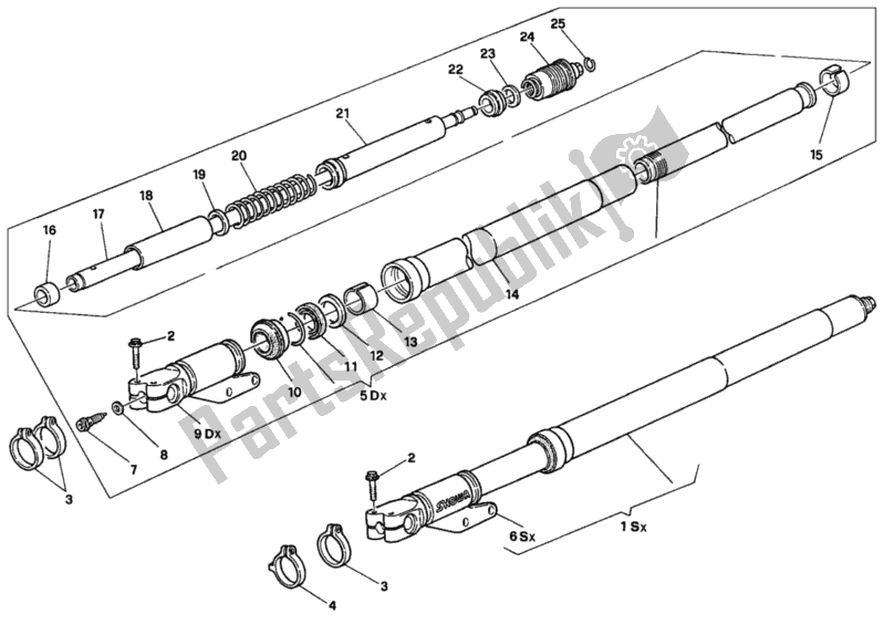 Tutte le parti per il Forcella Anteriore del Ducati Superbike 916 1994