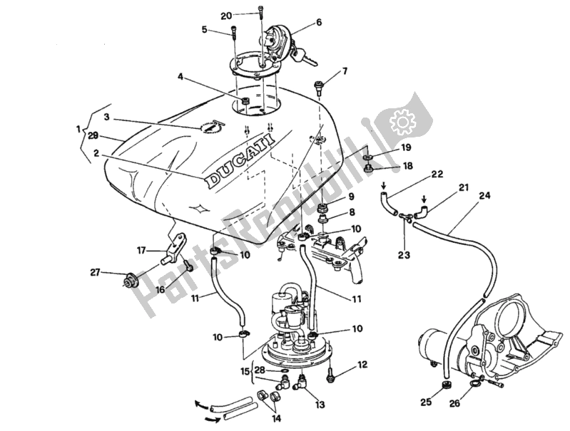 Tutte le parti per il Serbatoio Di Carburante del Ducati Superbike 916 1994