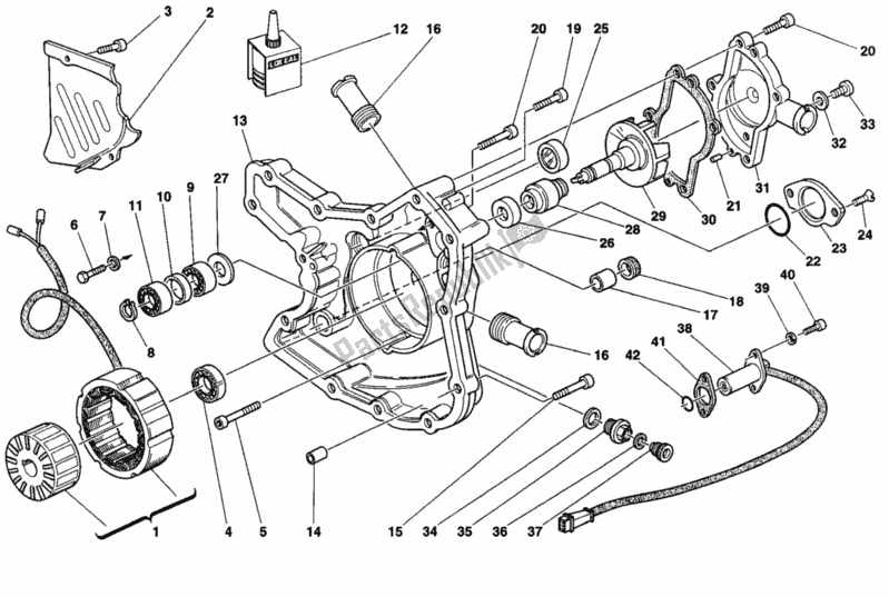 Tutte le parti per il Coperchio Generatore Dmm 003124> del Ducati Superbike 916 1994