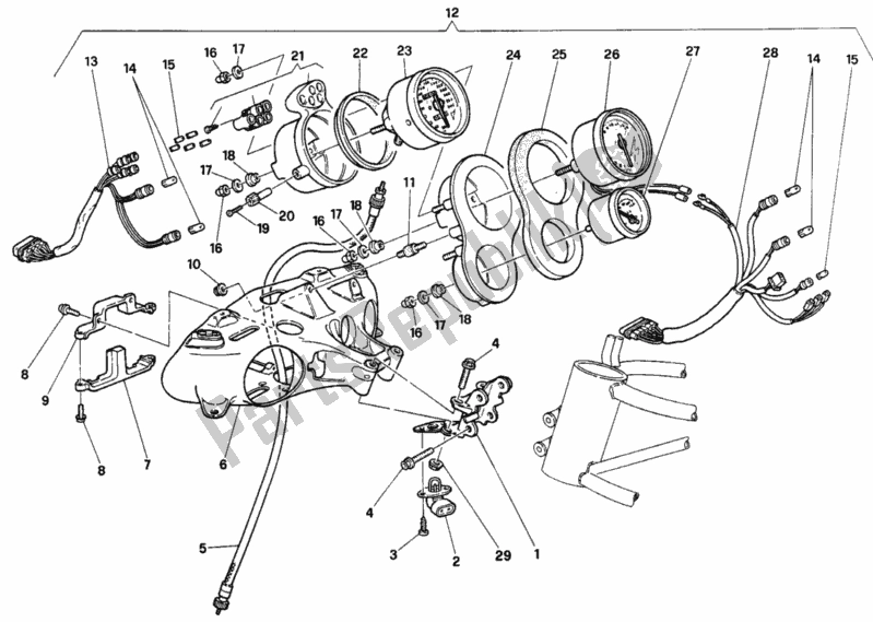 Alle onderdelen voor de Meter van de Ducati Superbike 916 1994