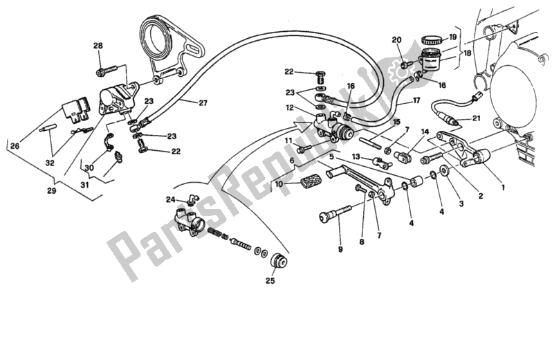 Alle onderdelen voor de Achter Remsysteem van de Ducati Superbike 916 1994