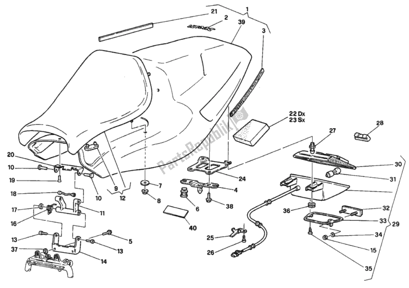 Tutte le parti per il Sedile Sp del Ducati Superbike 916 1994