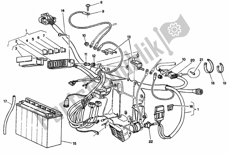 Tutte le parti per il Batteria Fm <003096 del Ducati Superbike 916 1995