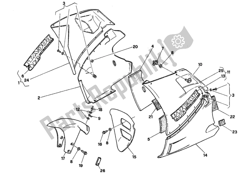 Tutte le parti per il Carenatura del Ducati Superbike 916 1995