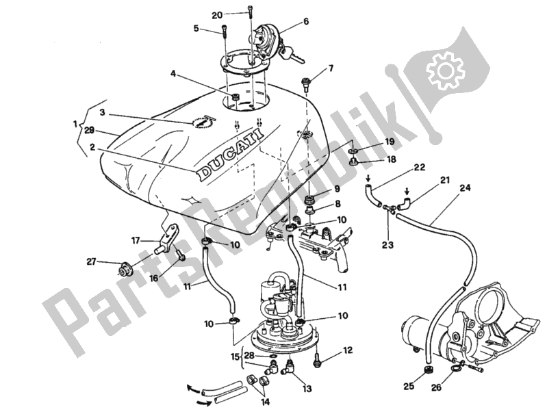 Tutte le parti per il Serbatoio Di Carburante del Ducati Superbike 916 1995