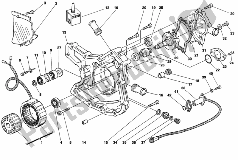 Tutte le parti per il Coperchio Generatore Dmm 003124> del Ducati Superbike 916 1995