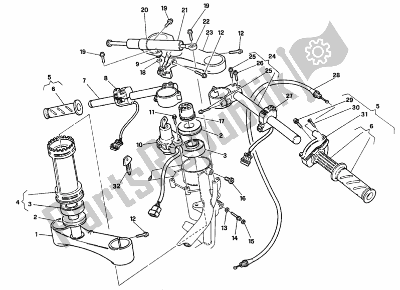 Tutte le parti per il Manubrio del Ducati Superbike 916 1995