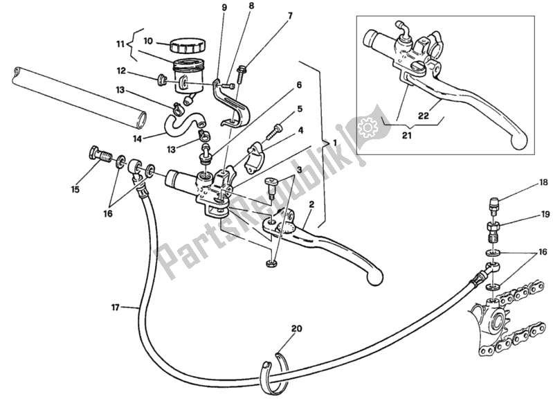 Tutte le parti per il Pompa Frizione del Ducati Superbike 916 1996