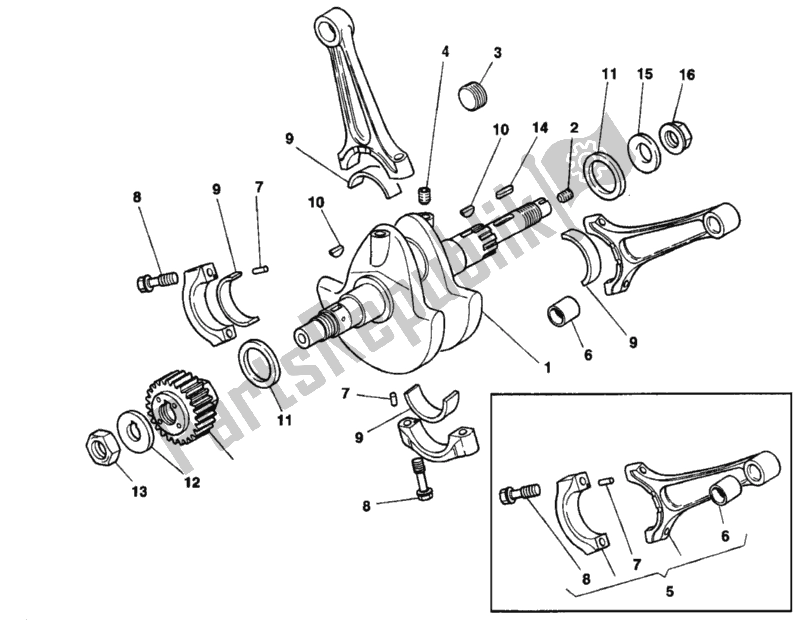 Tutte le parti per il Albero Motore <003997 del Ducati Superbike 916 1996