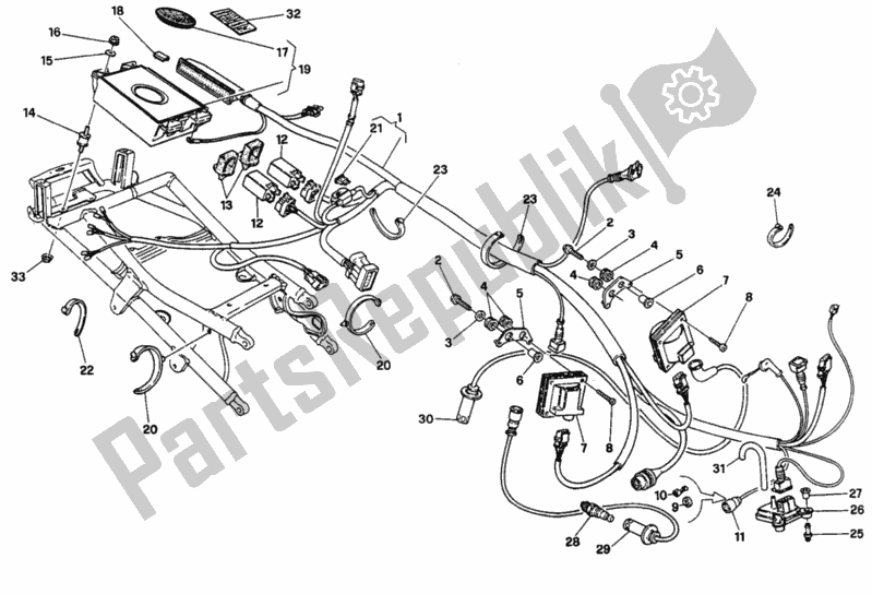 Tutte le parti per il Centralina Controllo Motore Dm 003097> del Ducati Superbike 916 1996