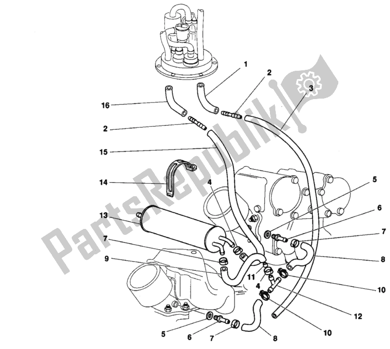 Alle onderdelen voor de Filterbus Vs. Van de Ducati Superbike 916 1996