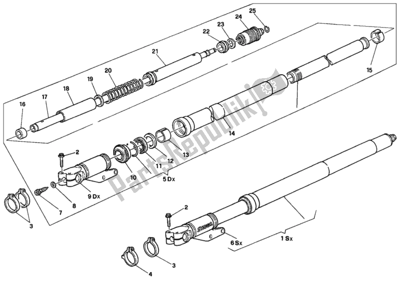 Tutte le parti per il Forcella Anteriore del Ducati Superbike 916 1996