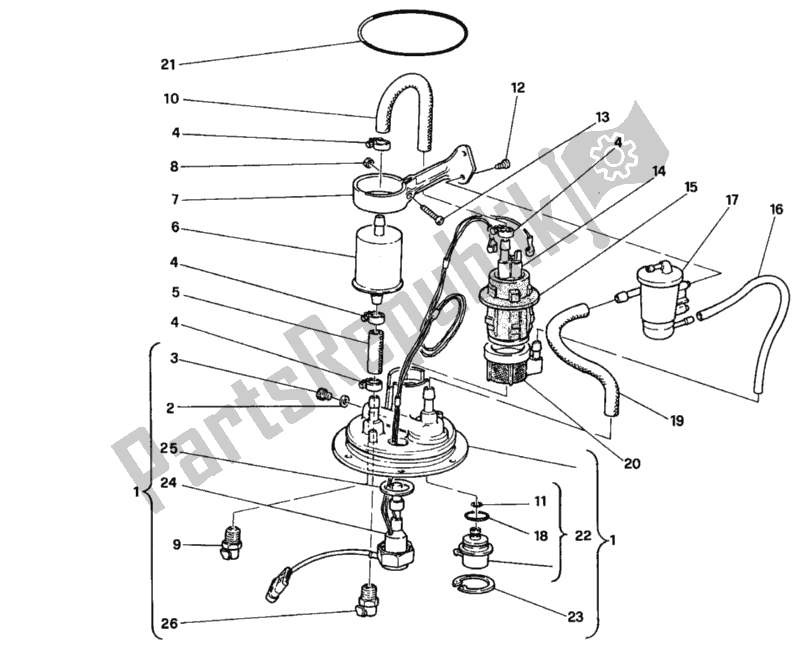 Tutte le parti per il Pompa Di Benzina del Ducati Superbike 916 1996