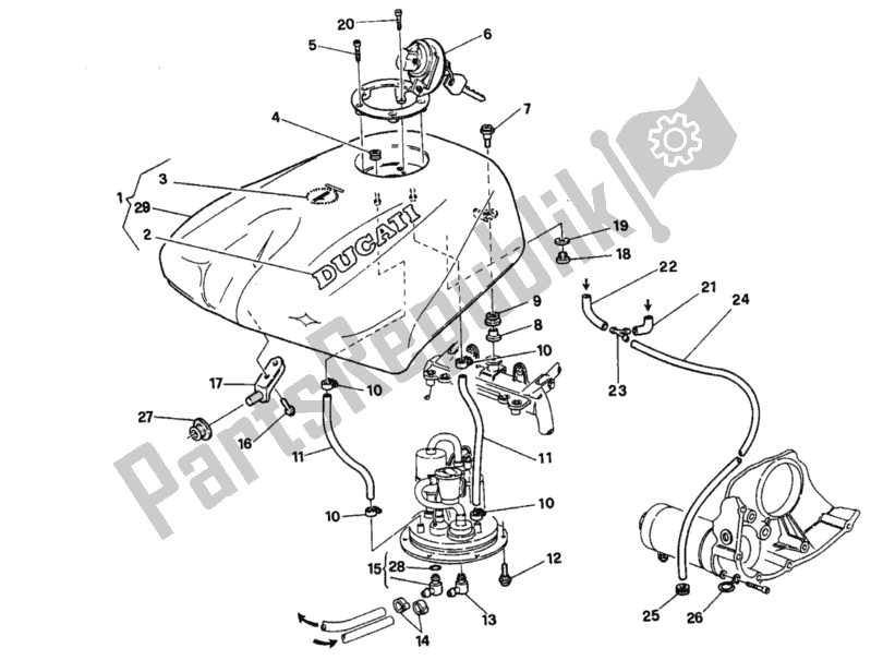 Todas as partes de Tanque De Combustível do Ducati Superbike 916 1996