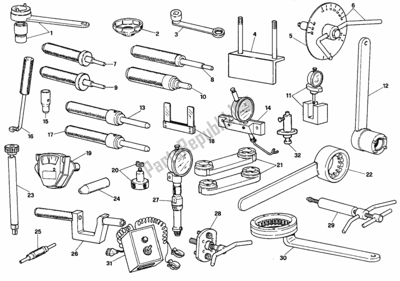 Tutte le parti per il Attrezzi Di Servizio Dell'officina, Motore del Ducati Superbike 916 1996